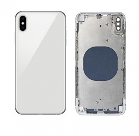 IPhone XS Max Komplett Baksida i Glas med Ram - Silver
