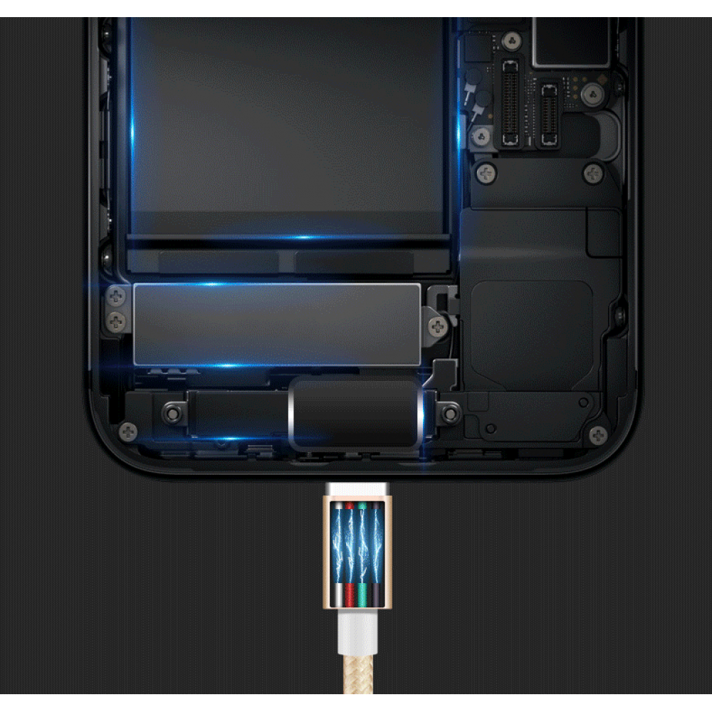 USB till Lightning Kabel i Nylon - 3m - Rosa